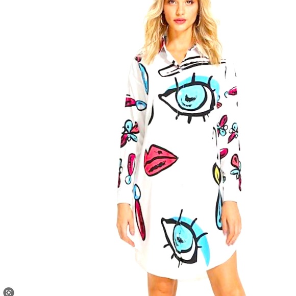 SHEIN abstract shirt dress - Picture 2 of 4